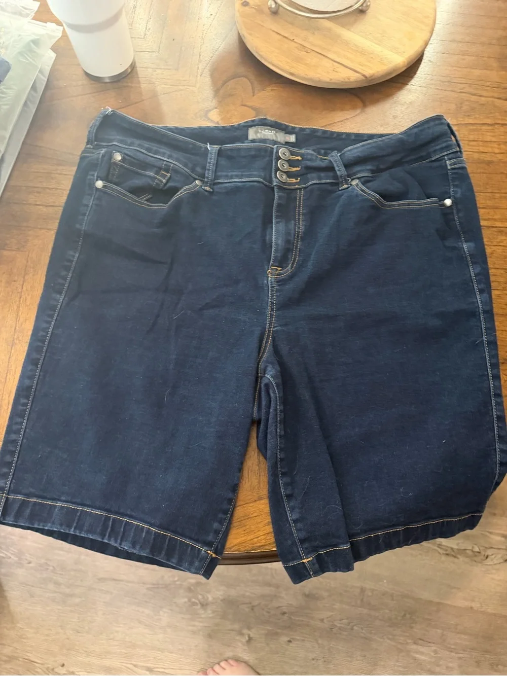 torrid Dark Blue Denim Bermuda Shorts